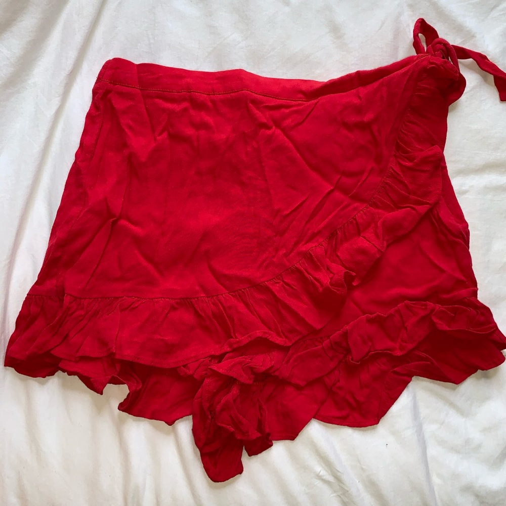 Red Wrap Skort